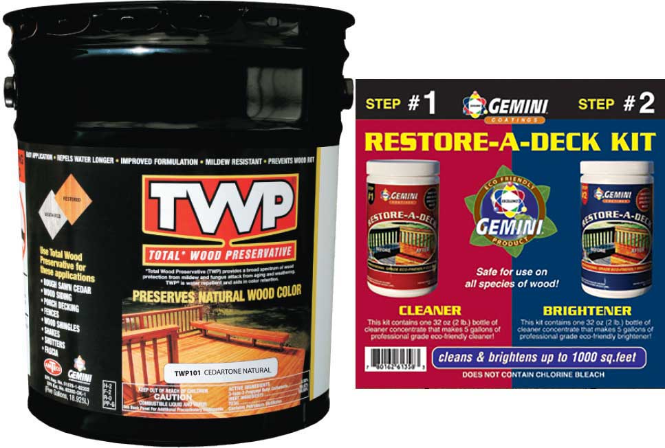 TWP 100 Series 5 Gallon and Gemini Cleaner/Brightener Kit TWP Wood